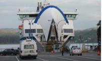 Ferry departing Port Hardy to Prince Rupert taking the Inside Passage